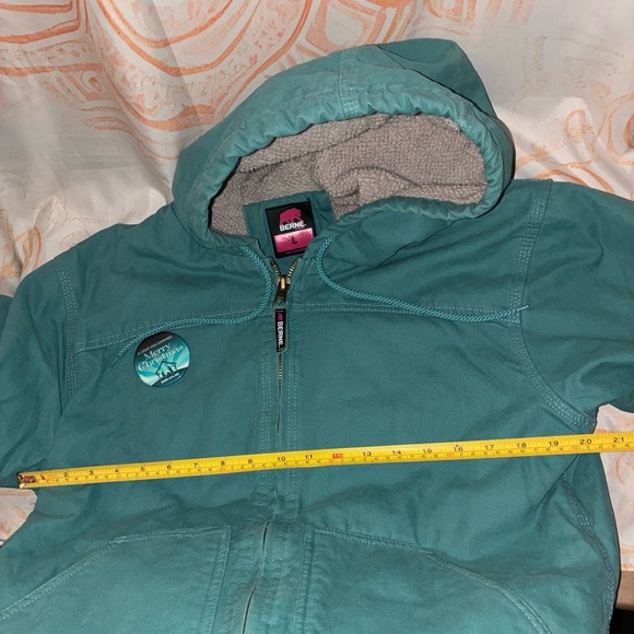 Berne Ladies Teal Hooded Warm Coat - Picture 6 of 6